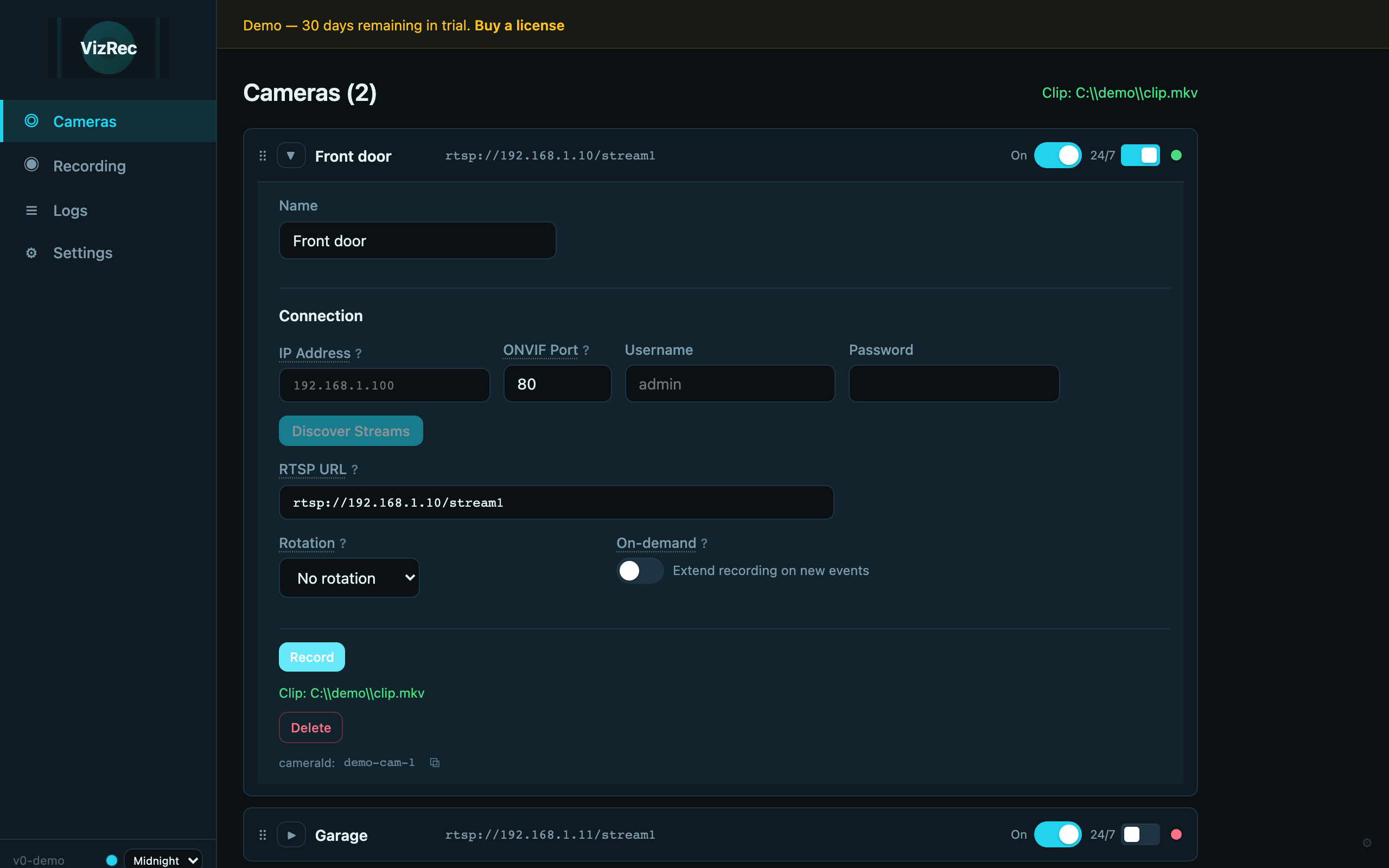 VizRec on-demand Record