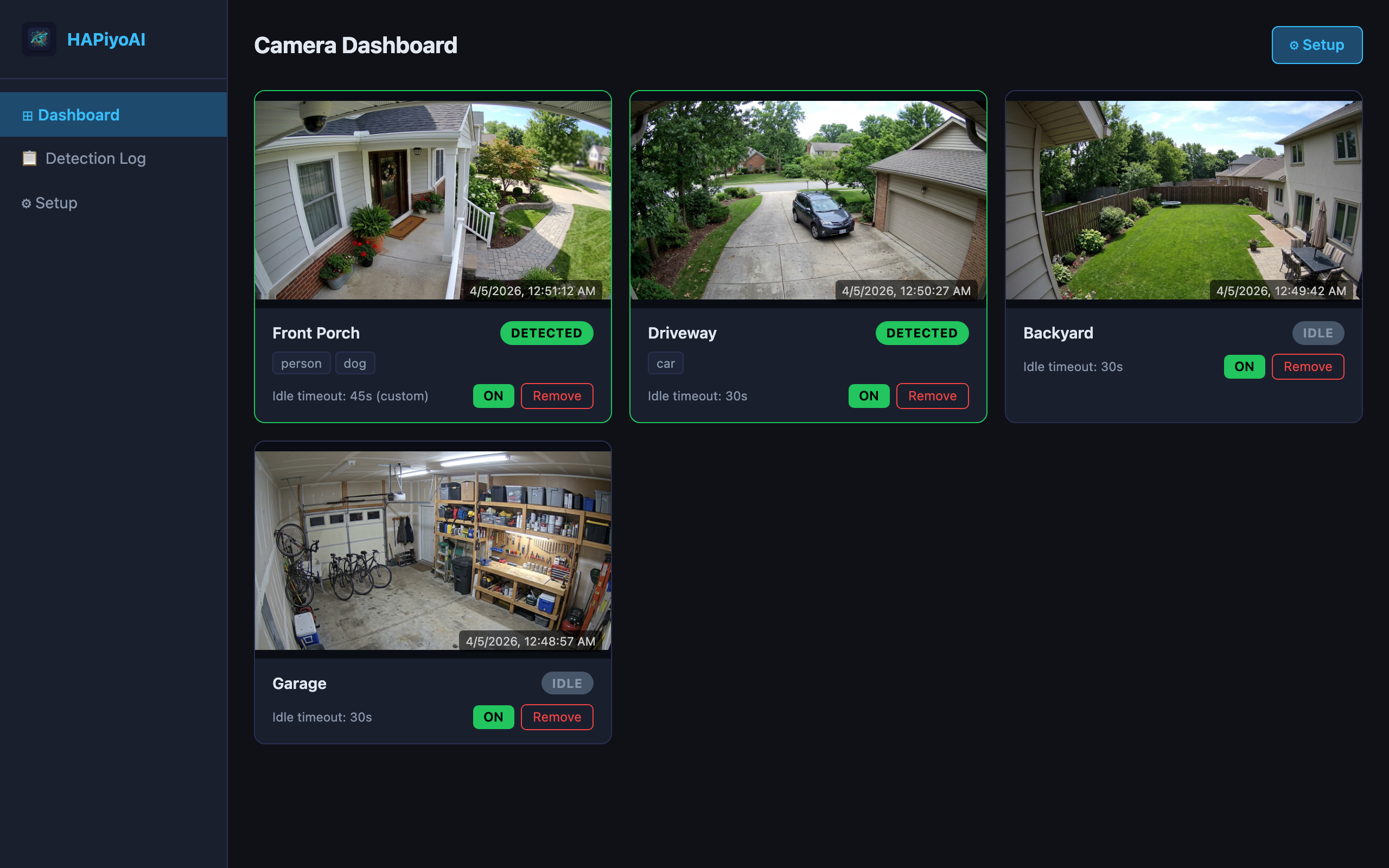 HAPiyoAI Camera Dashboard